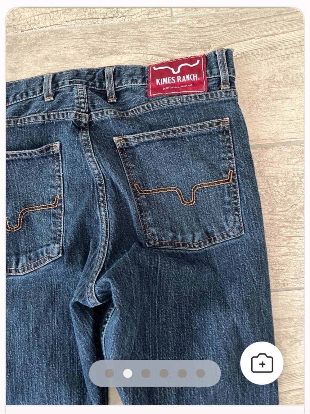 Kimes Ranch Men's Blue Relaxed-Fit Jeans with Red Logo Patch